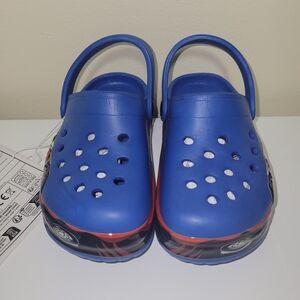 Blue and Red Crocs